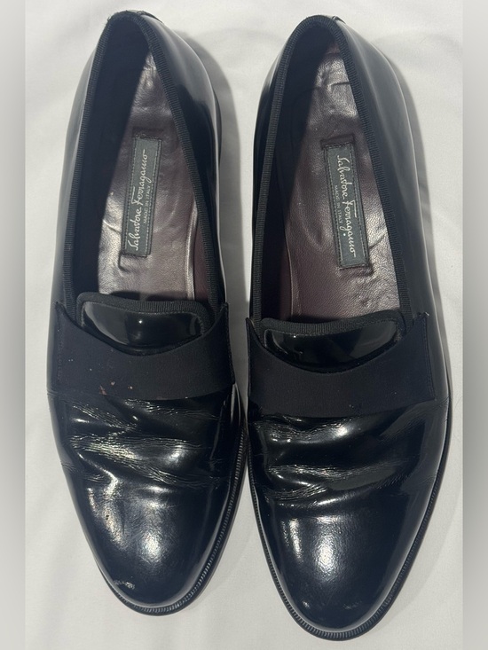 Salvatore Ferragamo Black Patent Leather Opera Loafers Shoes 12D Italy main image 11